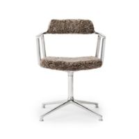 Billede af Vipp 452 Swivel Stol m. Gliders - Aluminium/Curly 07/Umber Limited Edition 