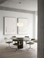 Billede af Vipp 452 Swivel Stol m. Gliders - Aluminium/Black Aniline Leather 