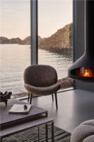 Billede af Vipp 469 Lodge Lounge Chair Low H: 77 cm - Dark Oak/Sheepskin Curly Umber