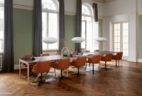 Billede af Skovby SM55 Spisebordsstol m. Drejefod H: 78 cm - Calvados læder/Sort Aluminium