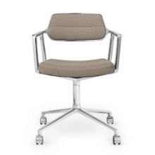 Billede af Vipp 453 Swivel Stol m. Hjul  - Aluminium/Dark Sand