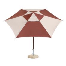 Billede af HAY Terrazza Parasol Sekskantet 300x300 cm - Off-White/Burgundy

