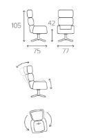 Billede af Conform Turtle Lænestol SH: 42cm - Sort/Aluminium