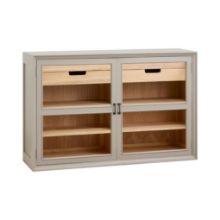 Billede af Nordal Viva Vitrineskab Lav m. 2 Låger H: 96,5 cm - Træ/Grå