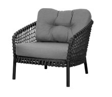 Billede af Cane-line Outdoor Ocean Large Loungestol Inkl. Hyndesæt  - Dark Grey/Grey