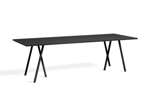 HAY Loop Stand Table 250x92,5 cm - Black/Black Linoleum 
