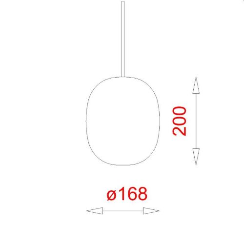 Piet Hein Superæg 200 Pendel Ø: 16,8 cm - Opal/Sort Ledning