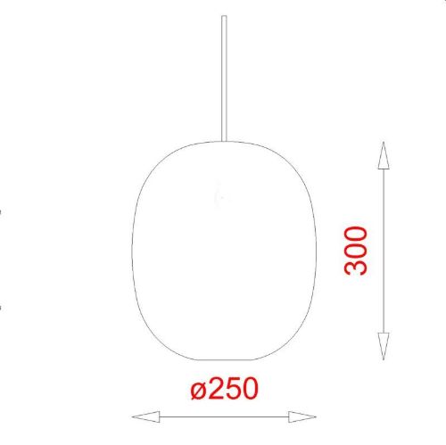 Piet Hein Superæg 300 Pendel Ø: 25 cm - Opal/Sort Ledning