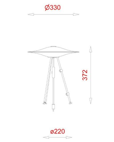 Piet Hein Sinus 330 Bordlampe H: 37,2 cm - Opal/Sort Ledning