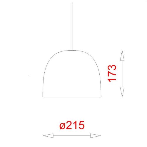 Piet Hein Super 215 Pendel Ø: 21,5 cm - Opal/Rød Ledning