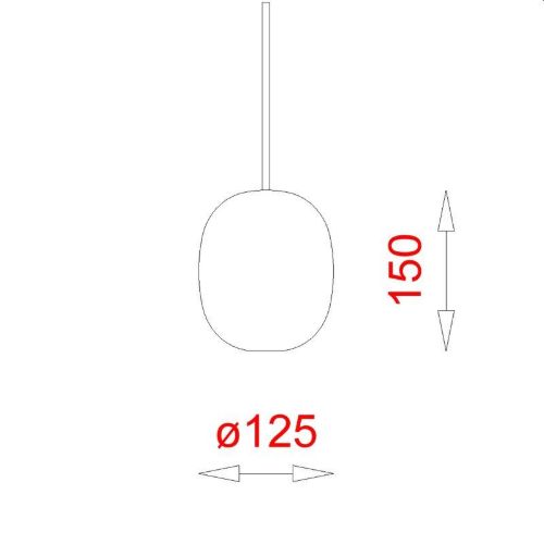Piet Hein Superæg 150 Pendel Ø: 12,5 cm - Opal/Sort Ledning