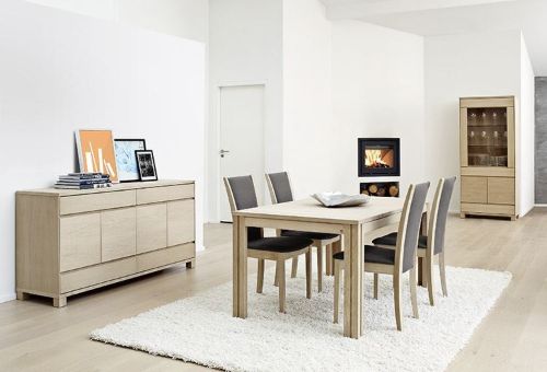 Skovby SM23 Spisebord inkl. 3 Tillægsplader 90x150 cm - Hvidolieret Eg