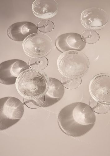 Ferm Living Ripple Champagne Saucer sæt af 2 Ø: 10,5 cm - Glass