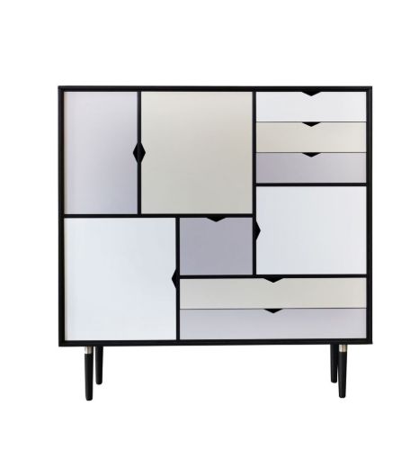 Andersen Furniture S3 Skænk 132x131 cm - Sort/Flerfarvet front