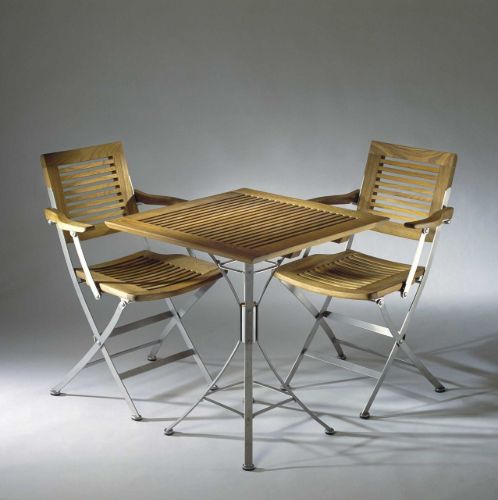 Kircodan Espresso Mini Klapstol  - Rustfri Stål / Teak