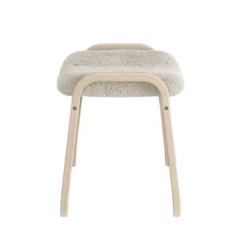 Swedese Lamino Fodskammel H: 48 cm - Hvidpigmenteret Eg/Moonlight Fåreskind