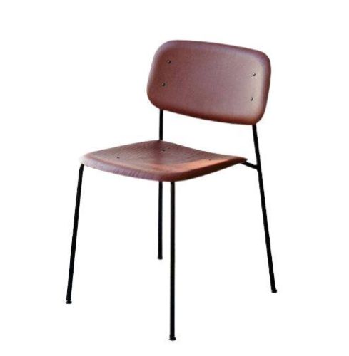 HAY Soft Edge 40 Chair w. Standard Gliders  - Fall Red/Black Powder Coated Steel