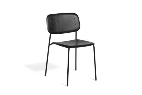 HAY Soft Edge 40 Chair w. Standard Gliders  - Black/Black Powder Coated Steel
