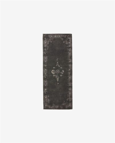 Nordal Grand Tæppe 75x200 cm - Mørkegrå/Sort 