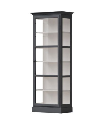 Lindebjerg Design Classic V1 Vitrineskab Højrehængt Dør 70x210 cm - Anthracite