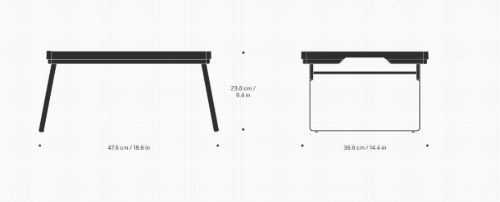 Vipp 401 Mini Table Bakkebord L: 37 cm - Sort 