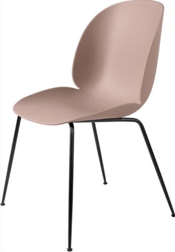 GUBI Beetle Dining Chair Conic Base - Black Base / Sweet Pink Shell 