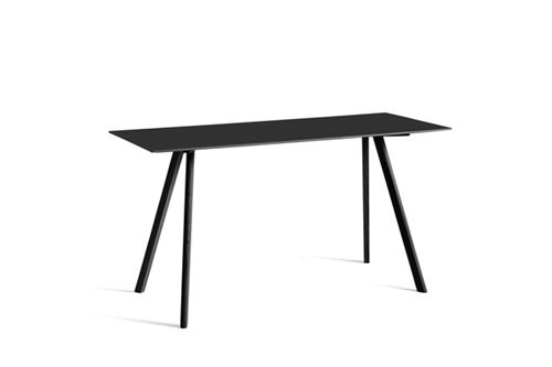HAY CPH30 Table 200x80 cm - Black Lacquered Solid Oak/Black Linoleum