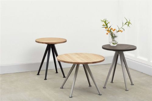 HAY Pyramid Coffee Table 51 Ø: 60 cm - Black Steel/Oiled Oak