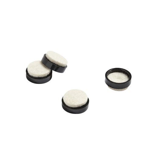 HAY Soft Felt Glider Sæt af 4 stk Passer til flere HAY Stole serier - Sort base hvid filt