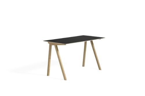 HAY CPH 90 Desk 130x65x74 cm - Lacquered Solid Oak/Black Linoleum 