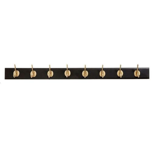 Nordal Edgy Knagerække m. 8 Knager L. 90 cm - Brass/Sort