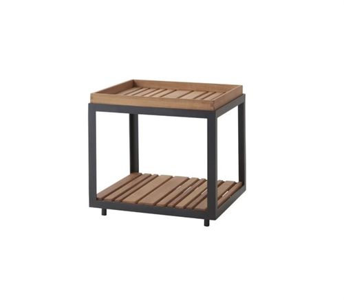 Cane-line Outdoor Level Sofabord Lille 48x48 cm - Lava Grey/Teak