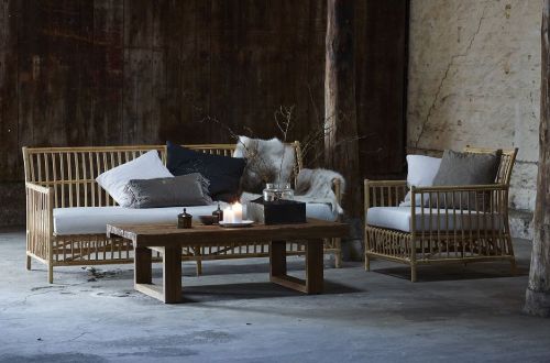 Sika-Design Caroline Loungestol inkl. Sædehynde  - Natural/A670 Michelangelo White