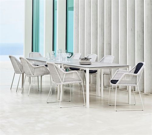 Cane-line Outdoor Breeze Stol med Meder  - White Grey