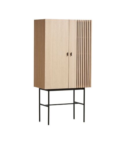 Woud Array Highboard L: 80 cm - Hvidpigmenteret / Lakeret eg