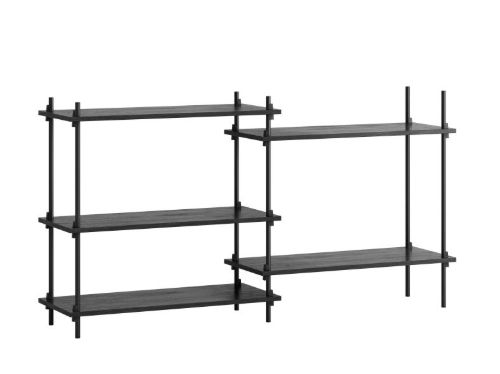 Moebe Shelving System Low/Double 85x162 cm - Black