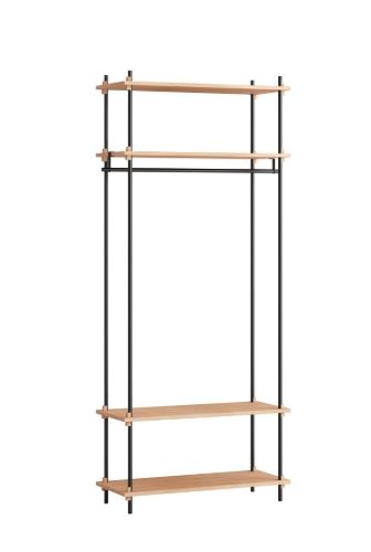 Moebe Shelving System Open Wardrobe 200x85 cm - Oak/Black