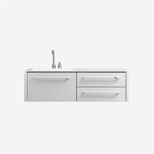 Vipp 982 Badmodul Medium inkl. Armatur L: 126 cm - Hvid - 2 Cutouts 