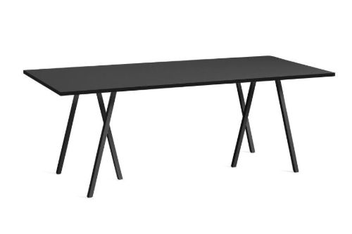 HAY Loop Stand Table 200x92,5 cm - Black/Black Linoleum