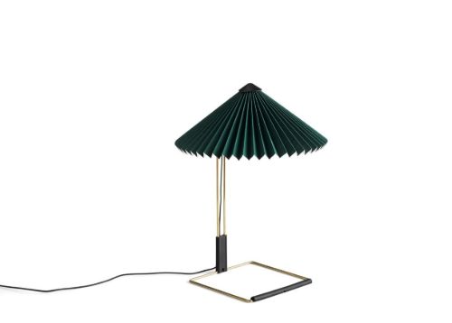 HAY Matin Table Lamp Small H: 38 cm - Green / Brass