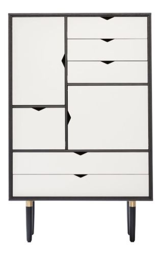 Andersen Furniture S5 Opbevaringsmøbel 83x132 cm - Sort/Hvide fronter