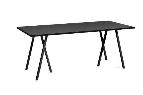 HAY Loop Stand Table 180x87,5 cm - Black/Black Linoleum