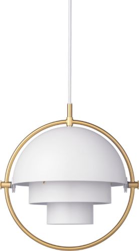 GUBI Multi-Lite pendel Small Ø:25,5 cm Brass base - White Semi Matt skærm