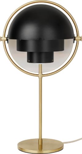 GUBI Multi-Lite bordlampe Ø:24 cm Brass base - Black Semi Matt skærm