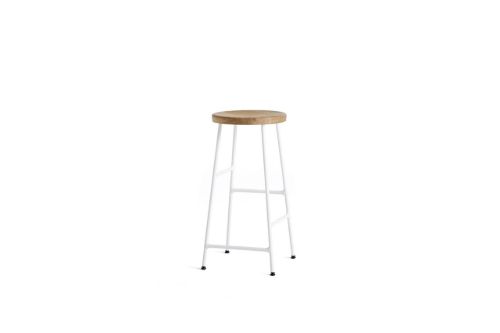 HAY Cornet Bar Stool Low H: 65 cm - Cream White / Oiled Oak