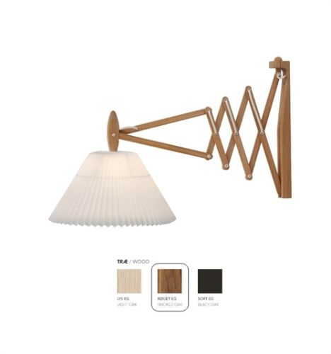 Le Klint 233 2/21 Saxlampe til væg H: 41 cm - Røget eg / Papirskærm