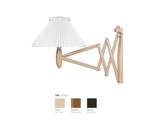 Le Klint 224 1/17 Saxlampe til væg H: 31 cm - Røget Eg / Papirskærm