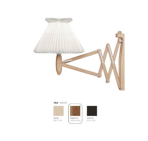 Le Klint 224 6/17 Saxlampe til væg H: 31 cm - Røget eg / Papirskærm