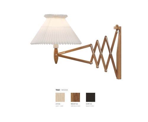 Le Klint 234 6/21 Saxlampe til væg H: 41 cm - Røget eg/Papirskærm