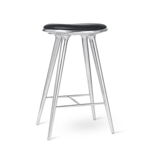 Mater High Stool Recycled H: 74 cm - Aluminium